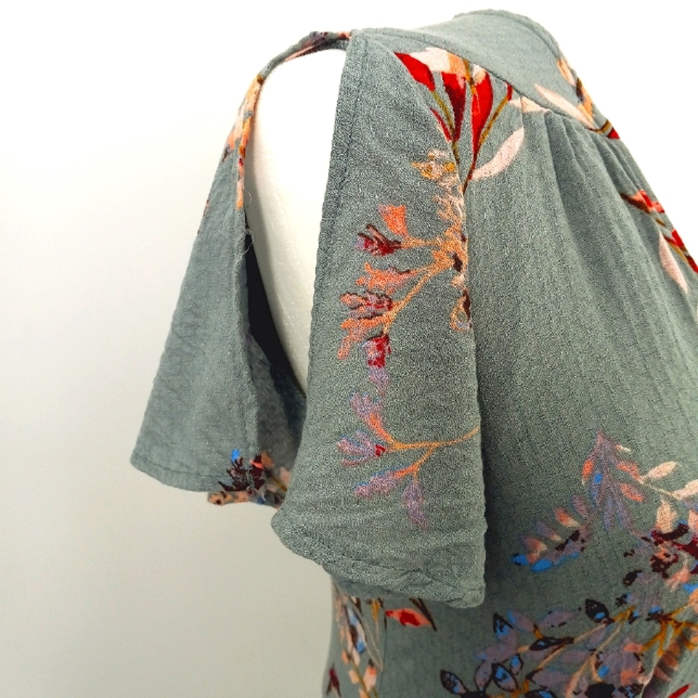 Lulu's Maxi Dress Size S Seafoam Green Floral Print Surplice Front Wrap Skirt - Picture 2 of 15